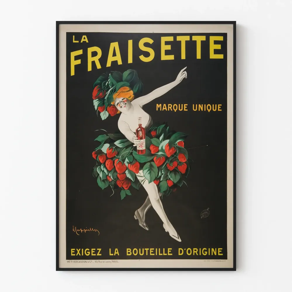 Vintagejuliste La Fraisette hedelmäinen seinäkoristelu