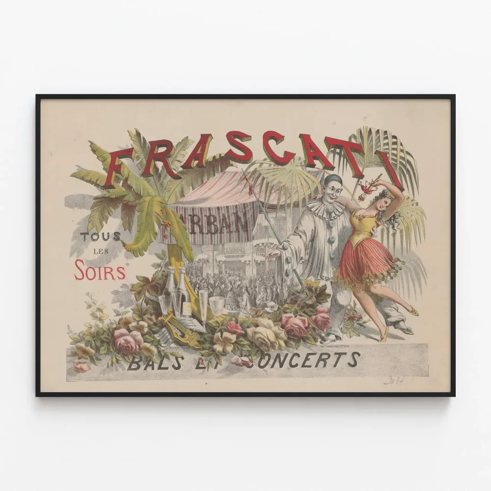Vintagejuliste Frascati Joka Ilta Balsit ja Konsertit