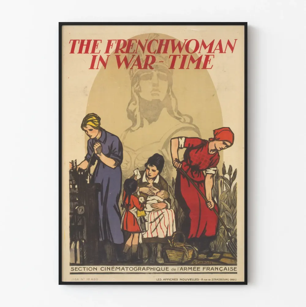 Vintagejuliste Frenchwoman War-Time - Historiallinen seinäkoristelu