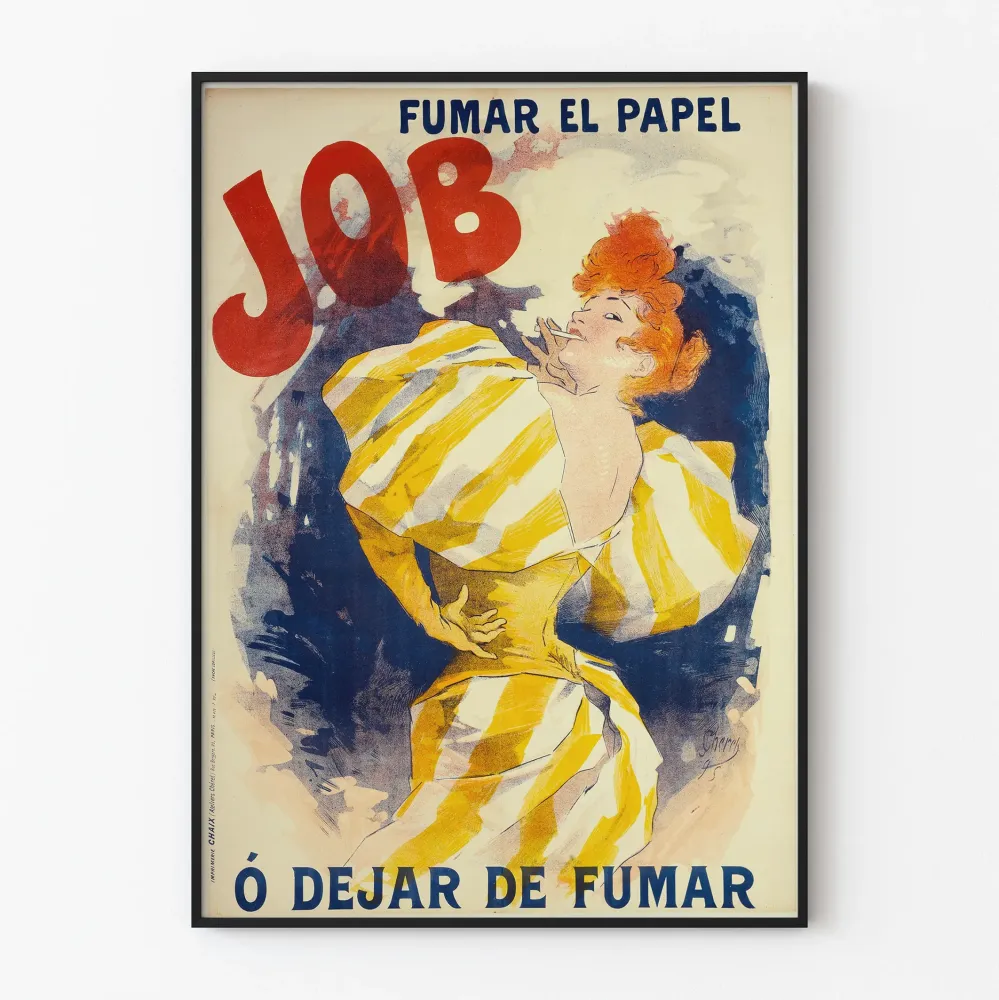 Vintagejuliste Fumar el papel Job - Retroseinän koriste