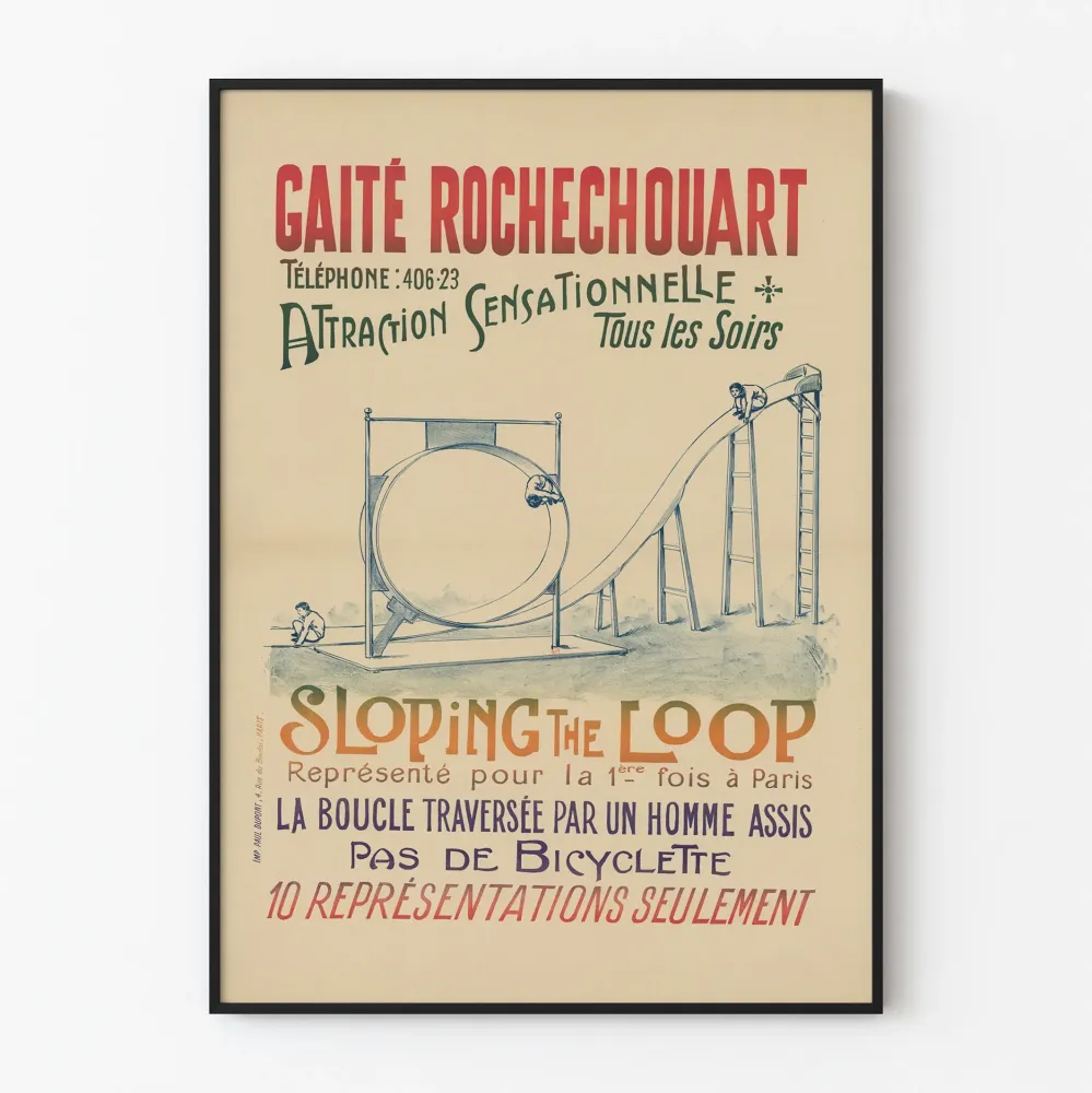 Vintagejuliste Gaité Rochechouart kalteva Loop