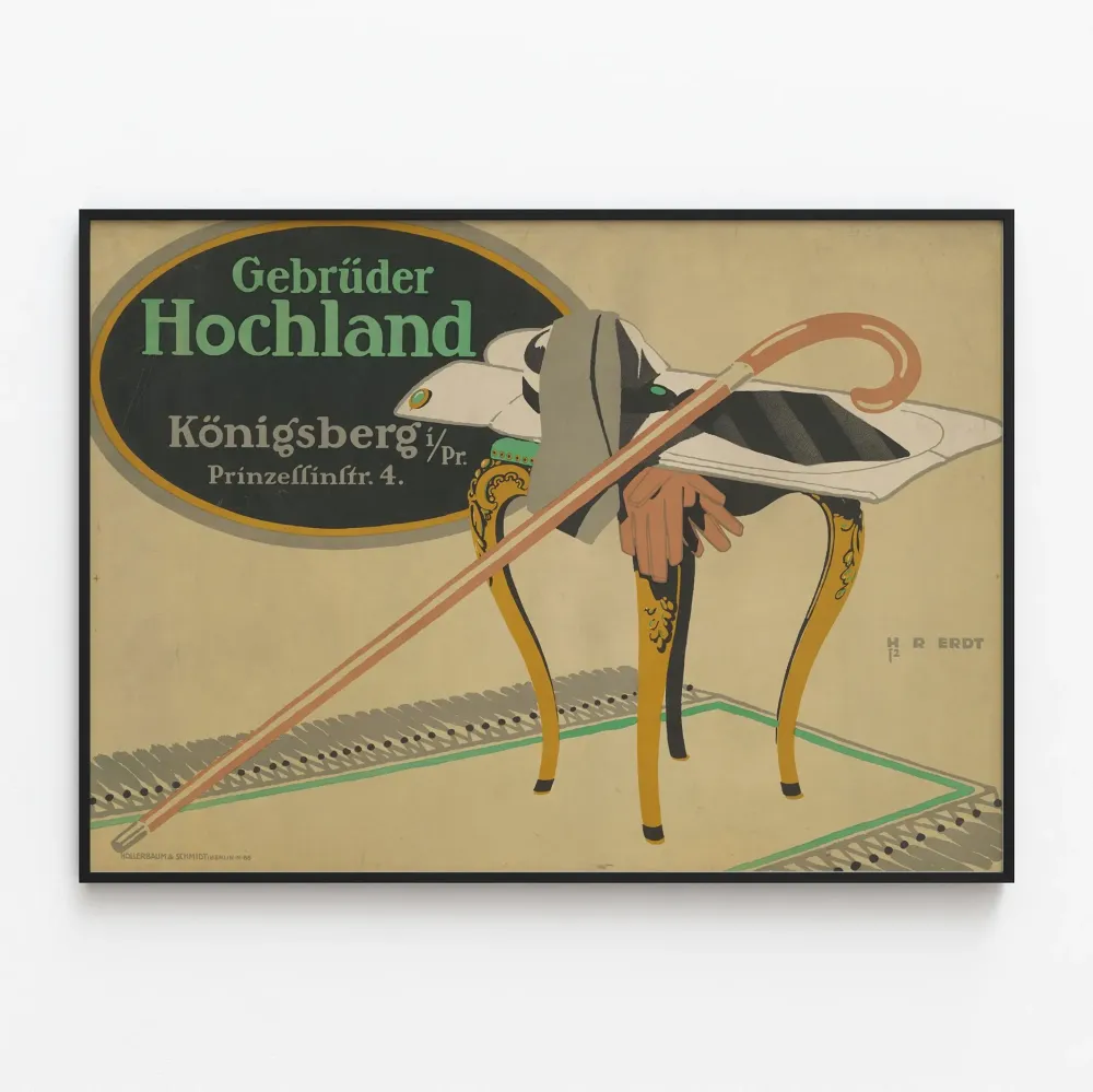 Vintagejuliste Gebrüder Hochland Königsberg Prinzessinstr. 4