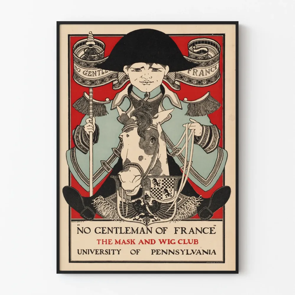 Vintagejuliste No Gentleman France - Seinän sisustus retrotyylillä