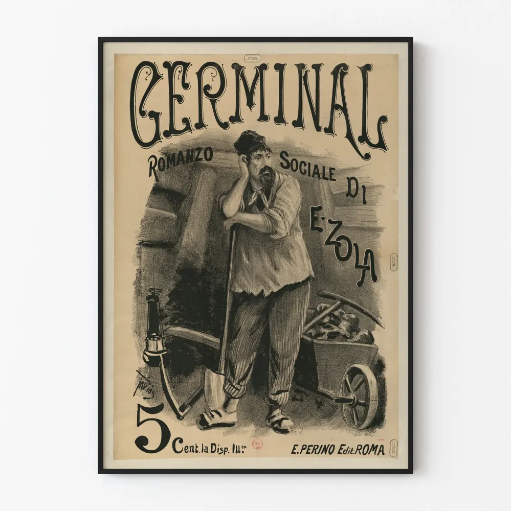 Vintagejuliste Germinal - Sosiaalinen romaani E. Zolalta