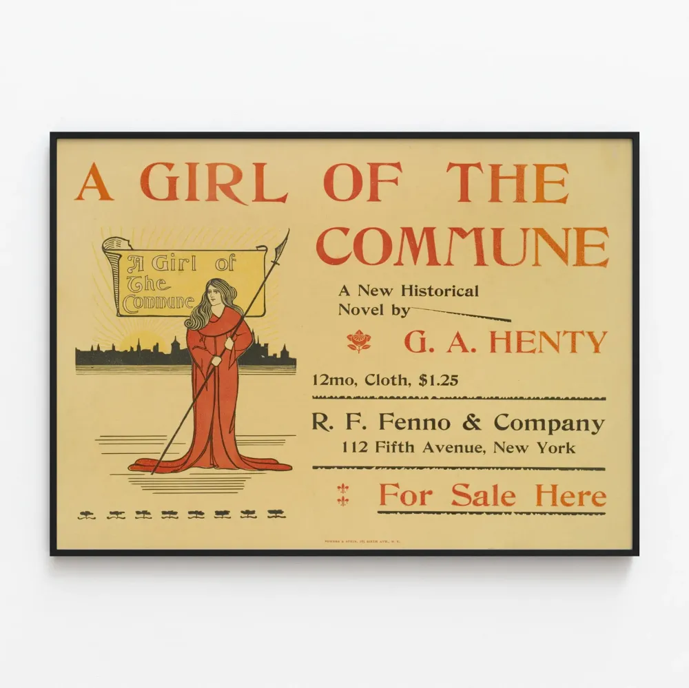 Vintagejuliste Girl Commune - Graafinen kuva seinäkoristeluun