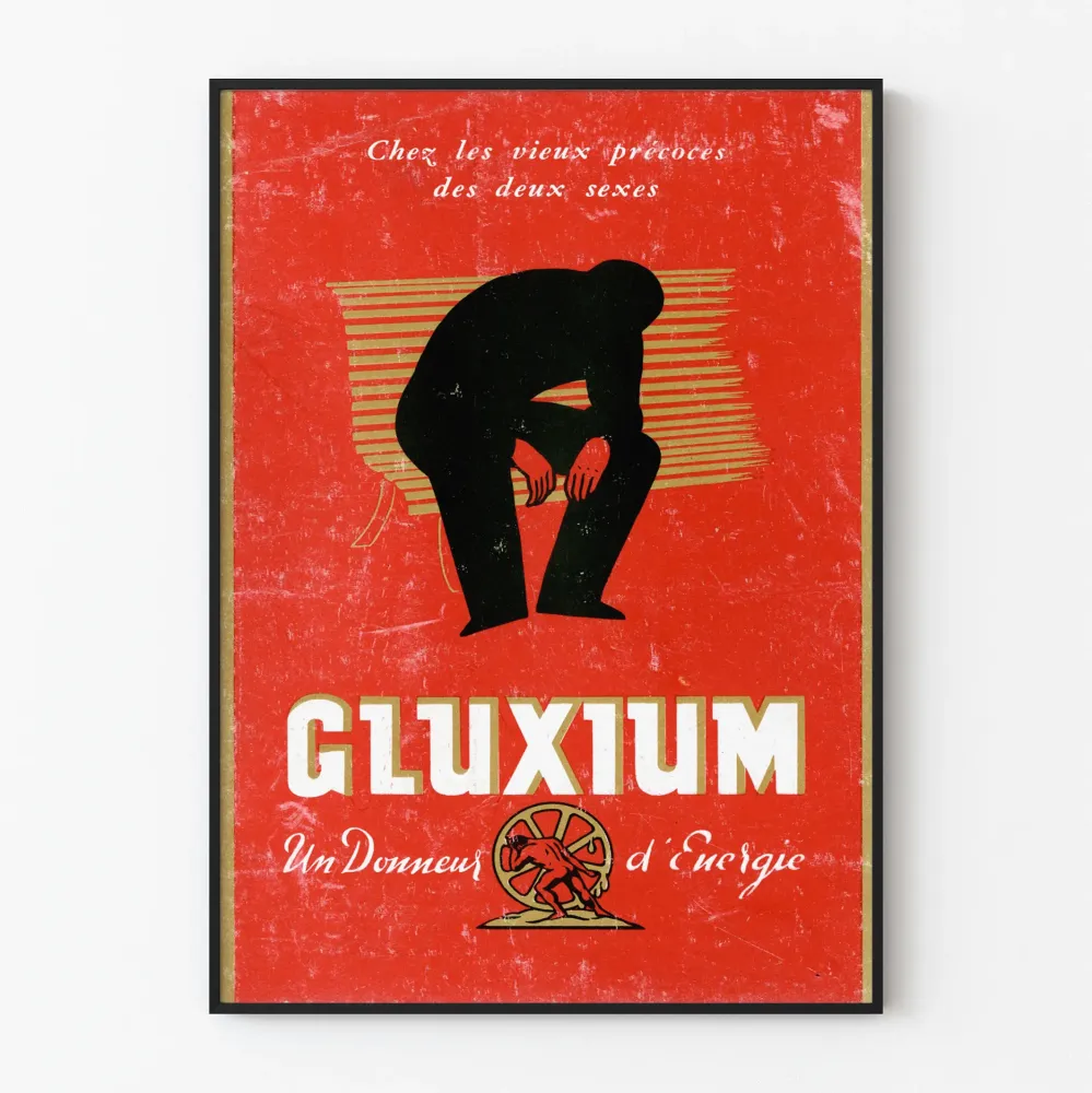 Vintagejuliste Gluxium - Retroenerginen seinäkoristelu