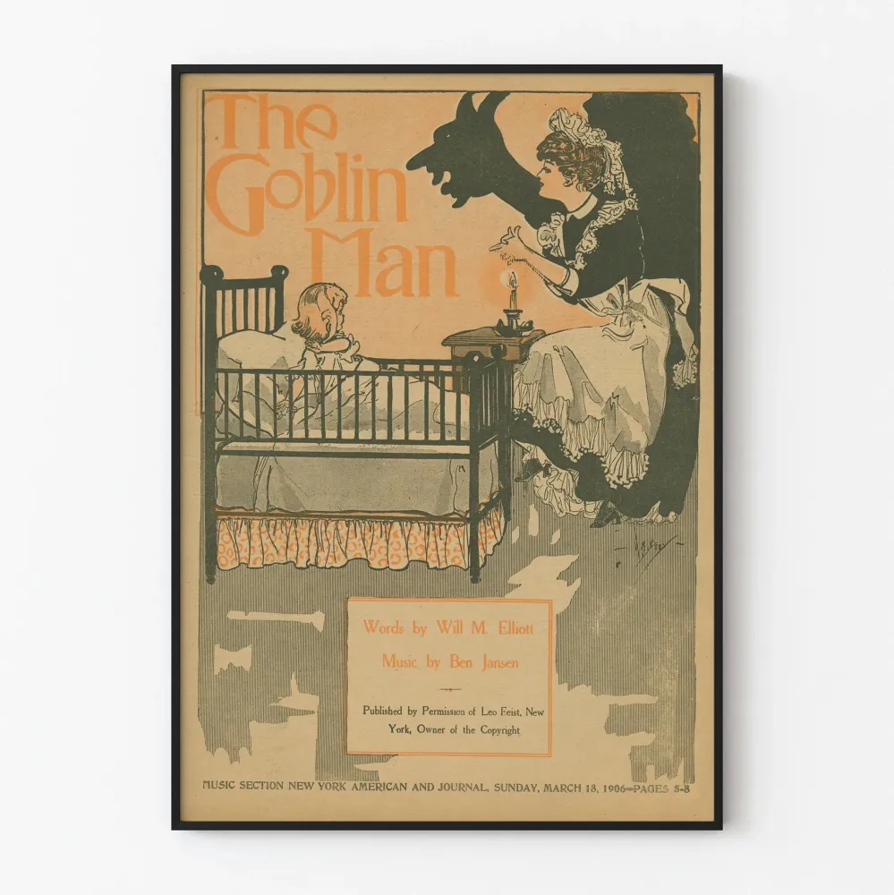 Vintagejuliste Goblin Man - Retro seinäkoristelu 1800-luvulta