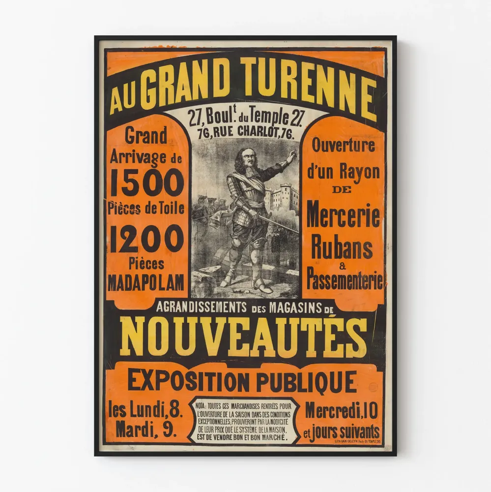 Vintagejuliste Au Grand Turenne - Retromainosseinän koristelu