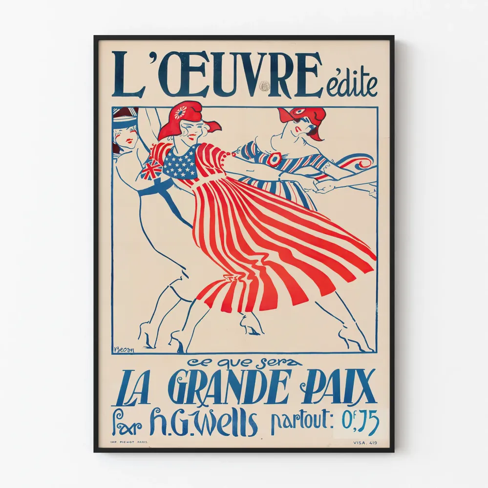 Vintagejuliste La Grande Paix – Retropatriotinen seinäkoristelu
