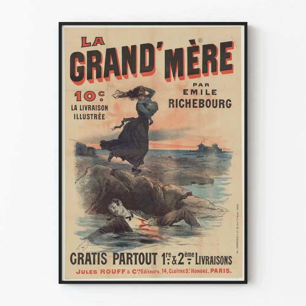 Vintagejuliste La Grand'Mère teokselta Emile Richebourg