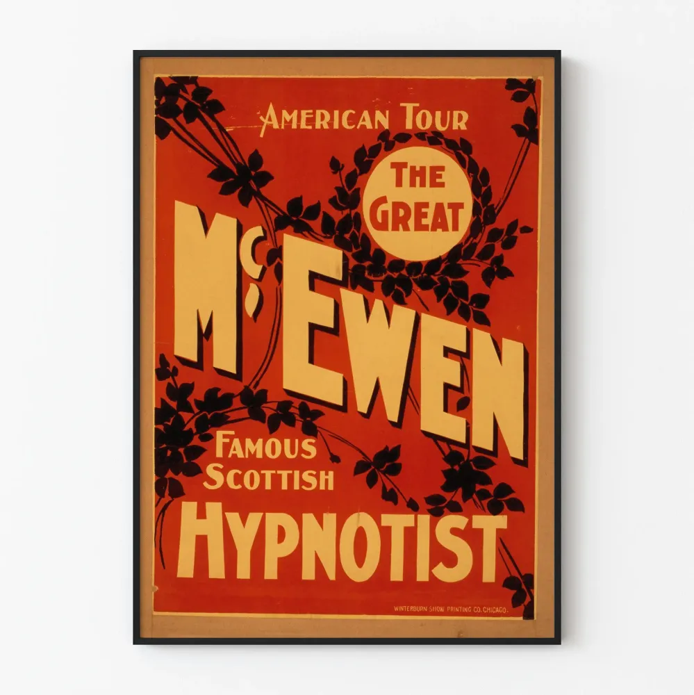 Vintagejuliste Great McEwen skotlantilainen hypnotisoija