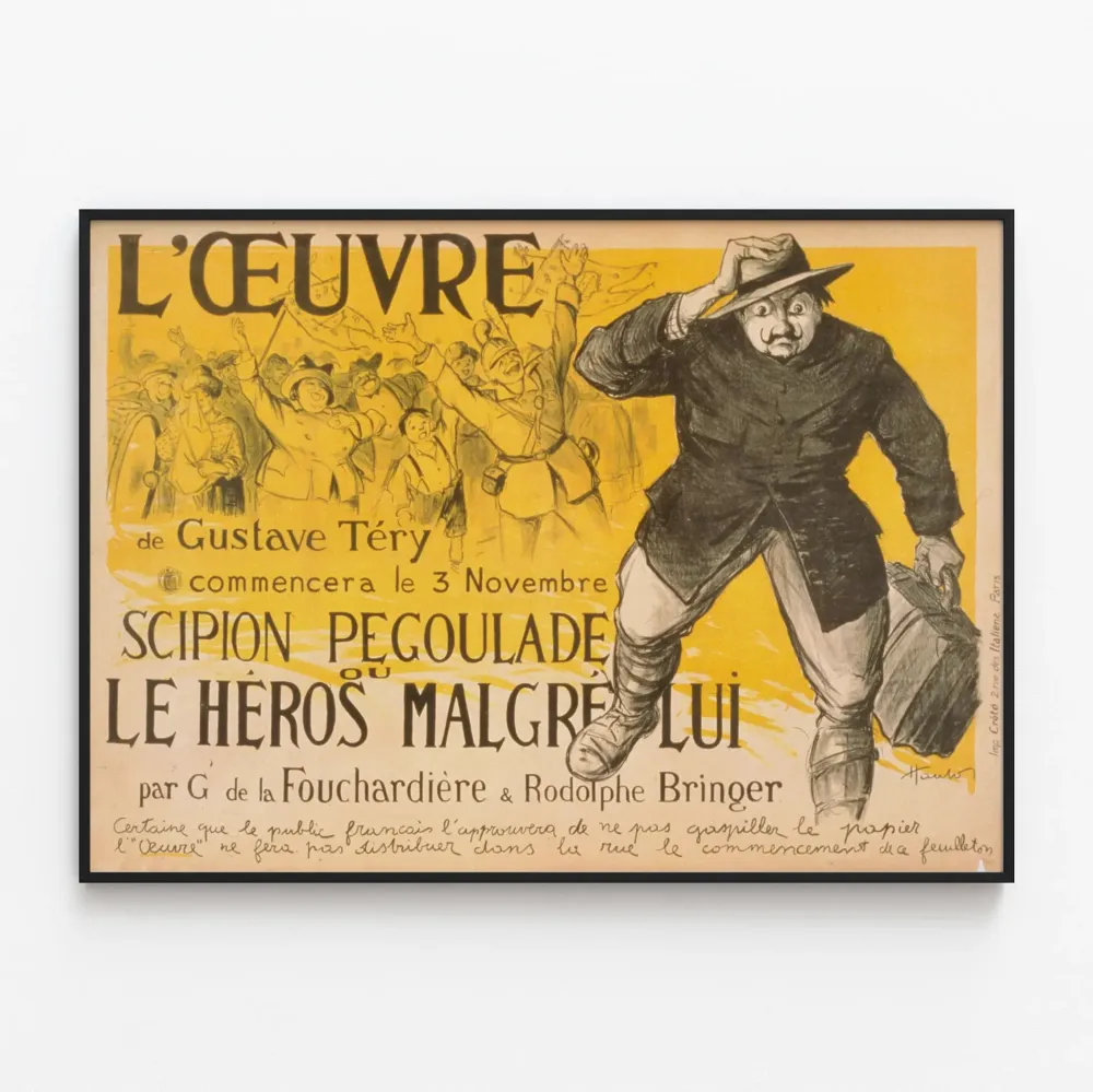 Vintagejuliste Gustave Téryn teoksesta - Scipion Pégoulade, sankari vastoin tahtoaan