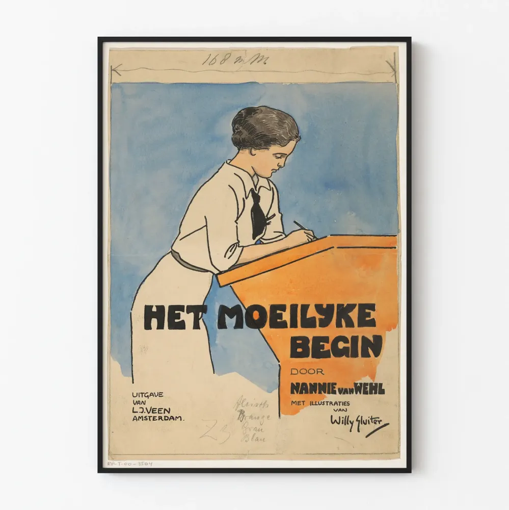 Vintagejuliste Het Moeilijke Begin - Taiteellinen seinäkoristelu