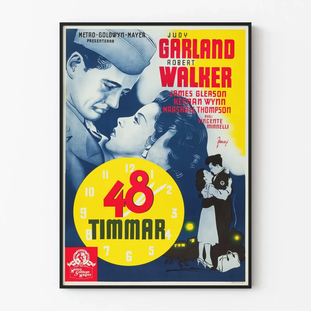 Vintagejuliste 48 Heures - Rintakuvaelokuvajuliste retro sisustukseen
