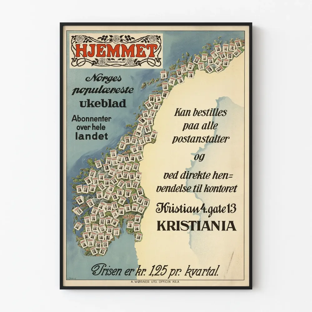 Vintagejuliste Hjemmet, norjalainen naistenlehti suosittu