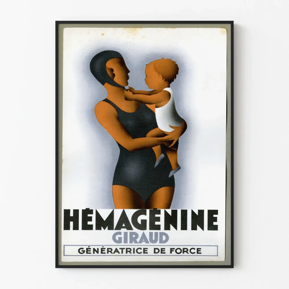 Vintagejuliste Hémagenine Giraud - Äidin ja lapsen kuvaus