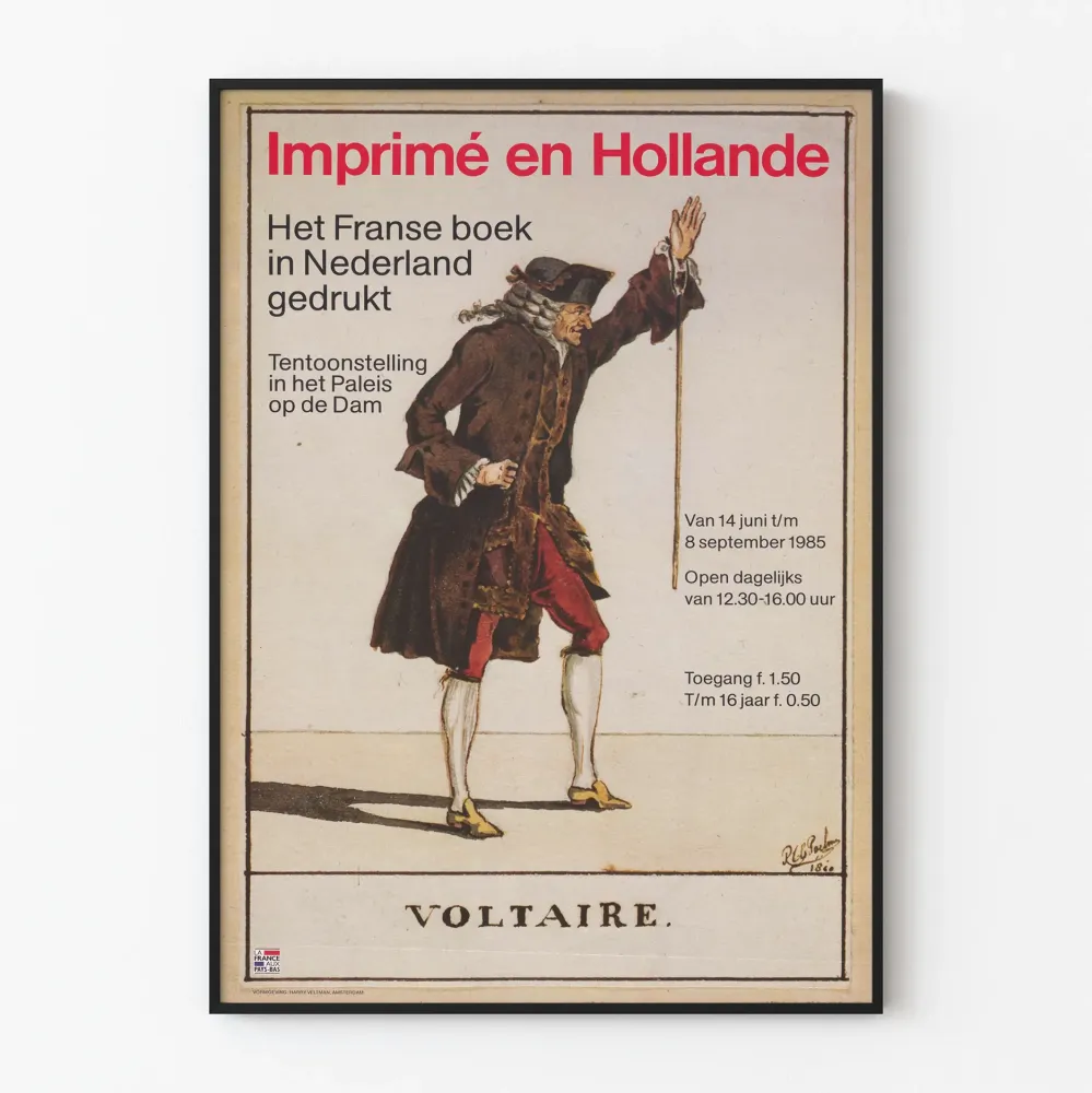 Vintagejuliste Hollannissa painettu - Voltaire 1985