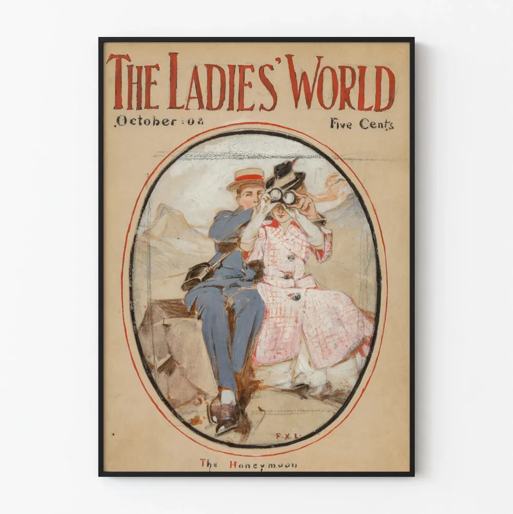 Vintagejuliste Honeymoon - Ladies' World lokakuu 1908
