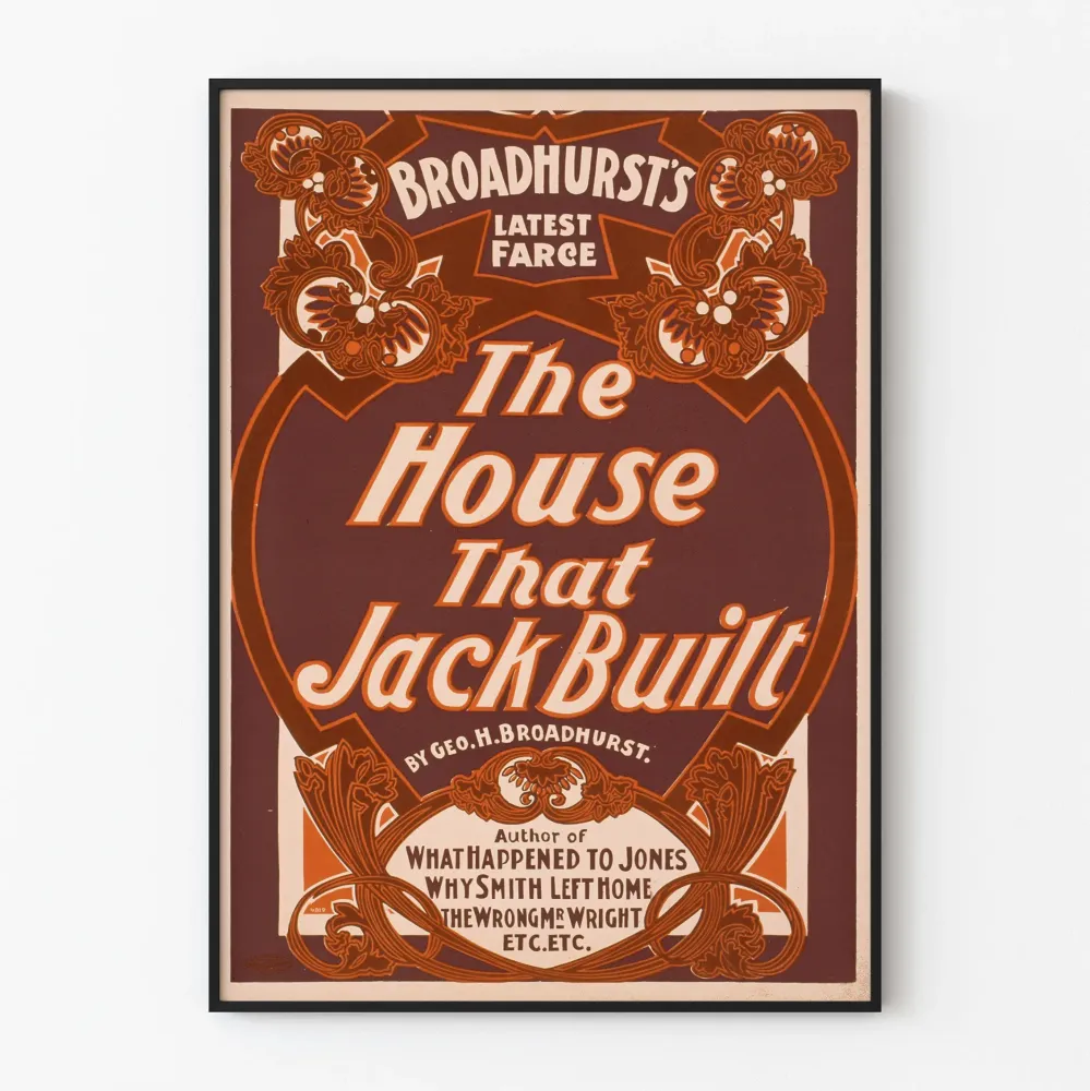 Vintagejuliste ' House That Jack Built' Broadhurstilta