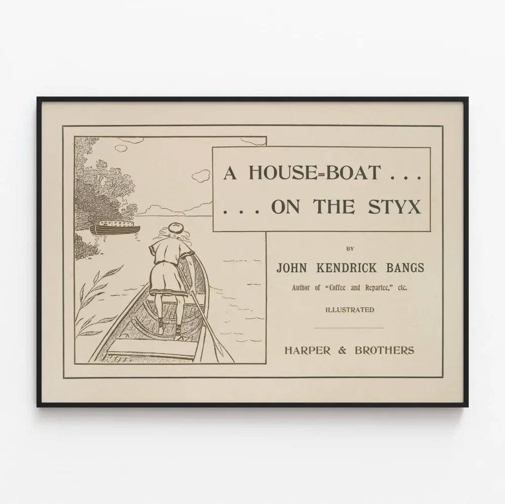 Vintagejuliste House-Boat on Styx, teos John Kendrick Bangs