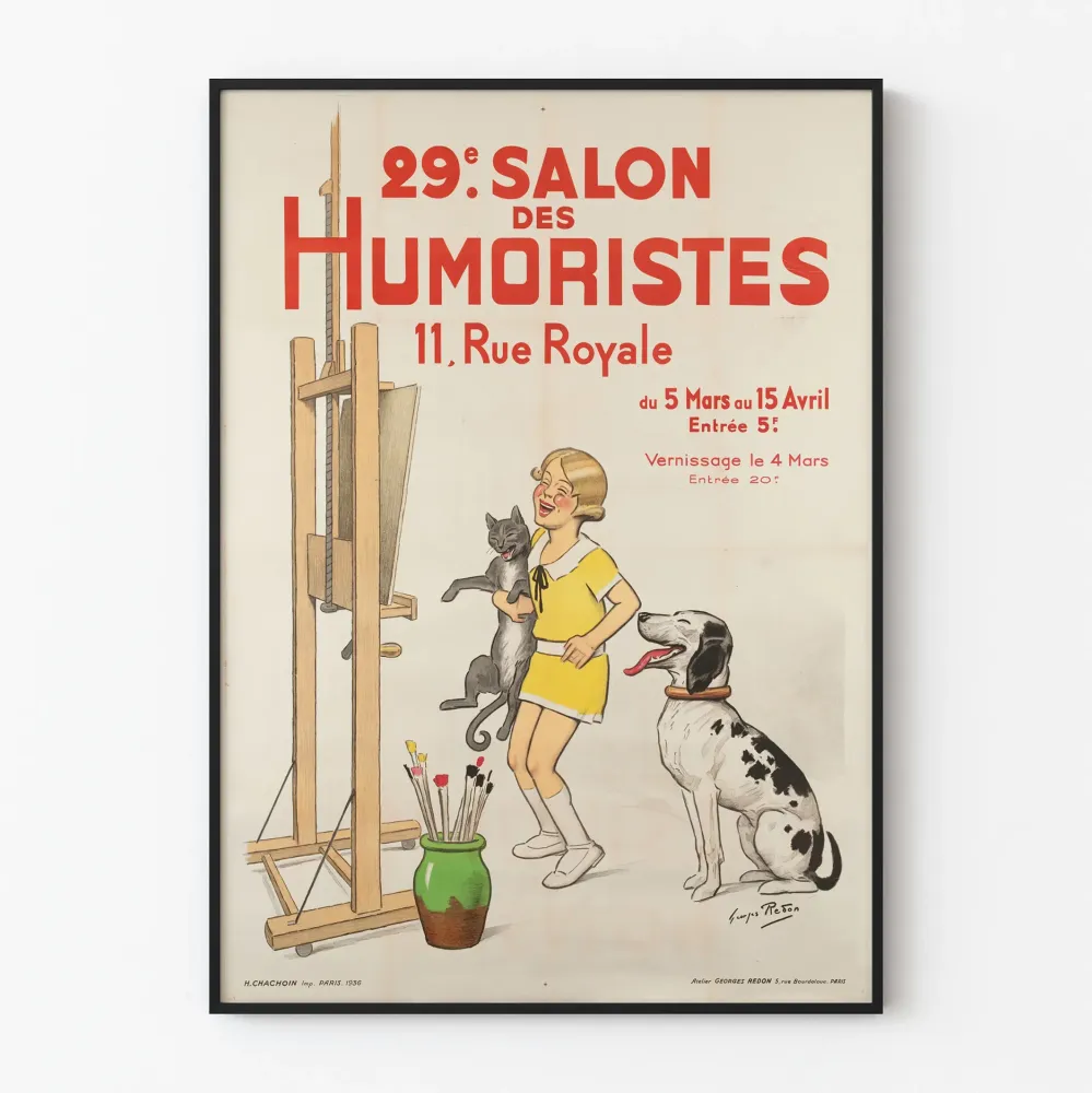 Vintagejuliste 29. Humoristien messu 1936 seinäkoristelu