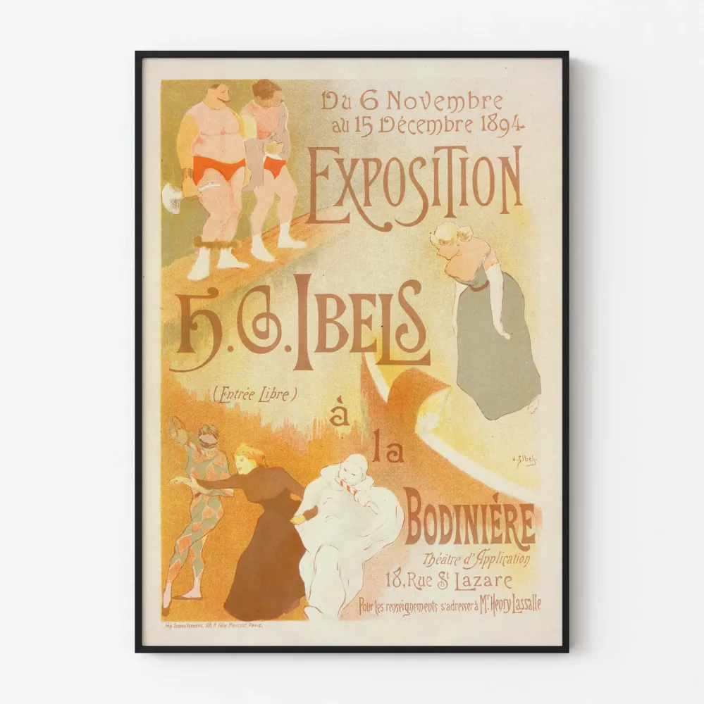 Vintagejuliste H.G. Ibelsin näyttely 1894 – Taiteellinen seinäkoristelu