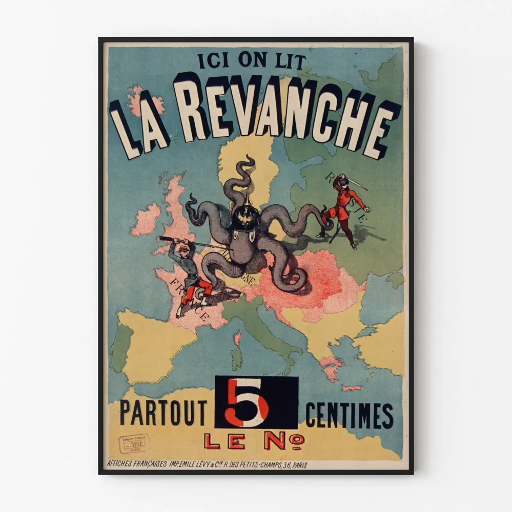 Vintagejuliste « Ici on lit La Revanche » - historiallinen seinäkoristelu