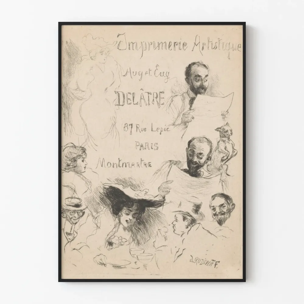 Vintagejuliste Imprimerie Artistique Delâtre Pariisi Montmartre