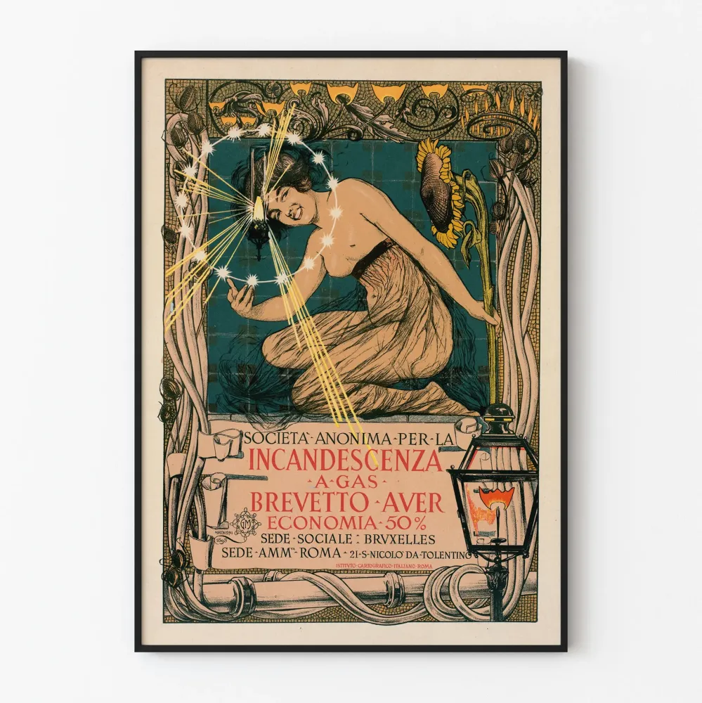 Vintagejuliste Incandescence par le Gaz Système Auer