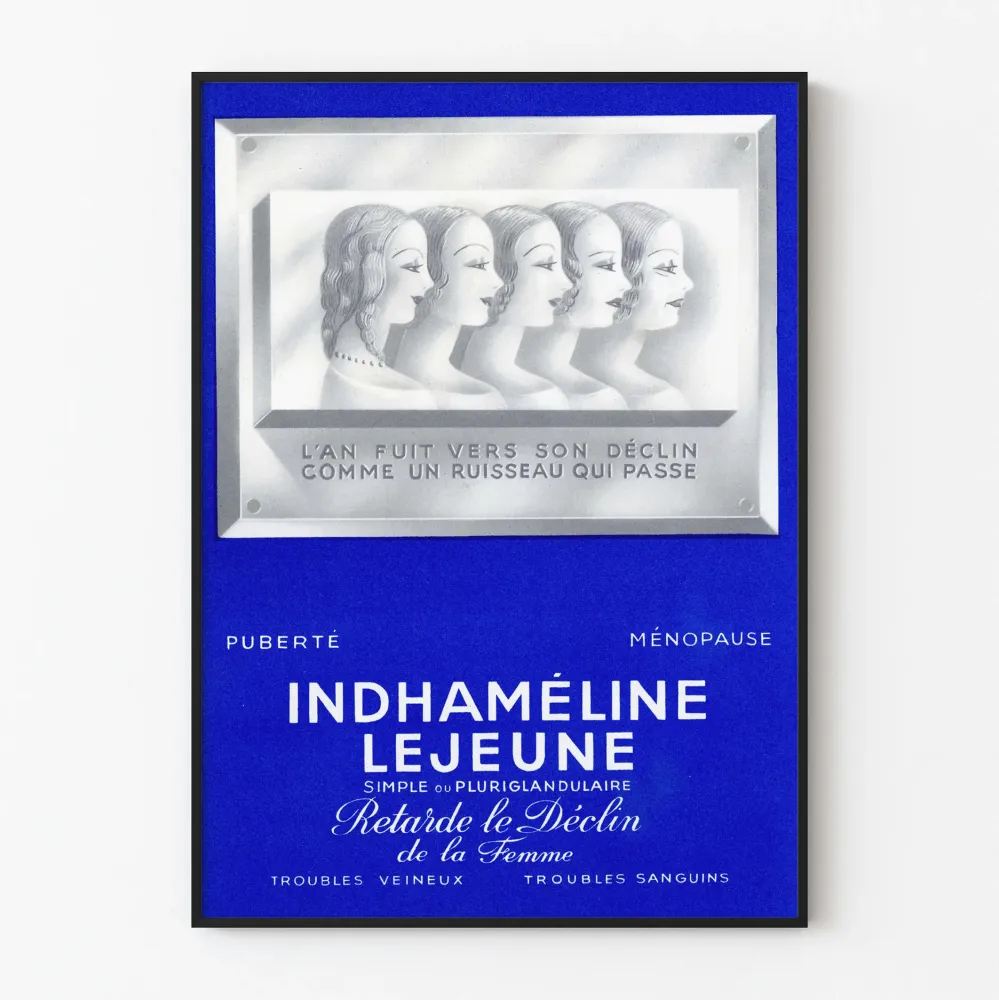 Vintagejuliste Indhameline Lejeune - Retronaisellinen seinäkoristelu