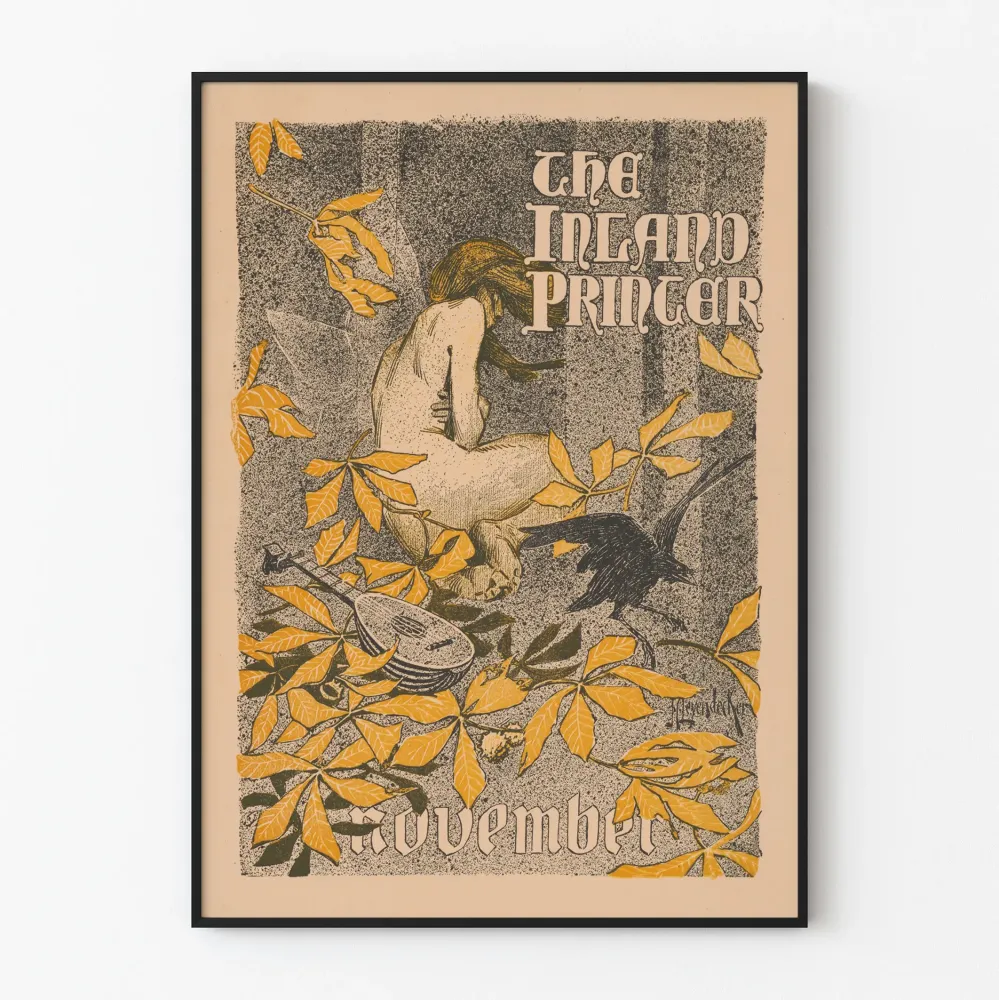 Vintagejuliste Inland Printer marraskuu - Taiteellinen ja luonnollinen kuva