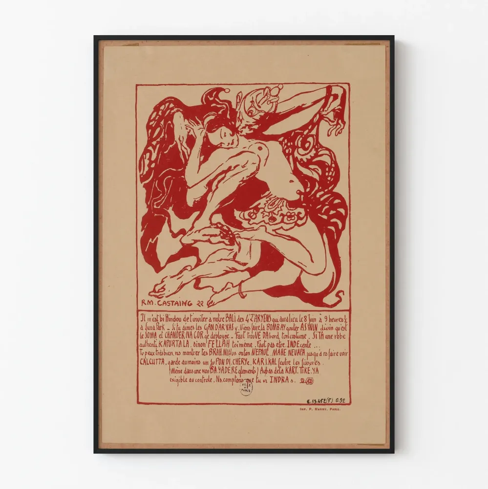 Vintagejuliste 'Intian teema antiikki' Quatzarts 1922