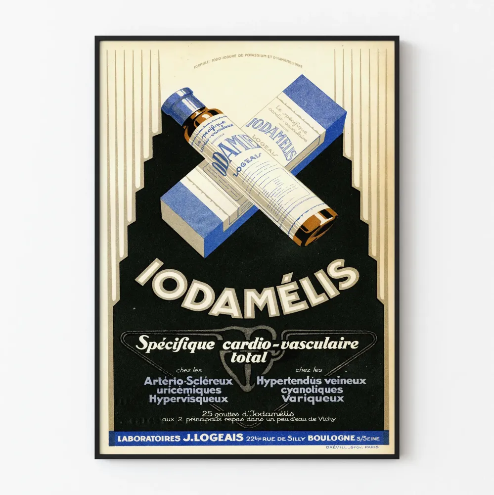 Vintagejuliste Iodamélis - Juliste lääketieteellinen sydän- ja verisuoniterveys sisustukseen