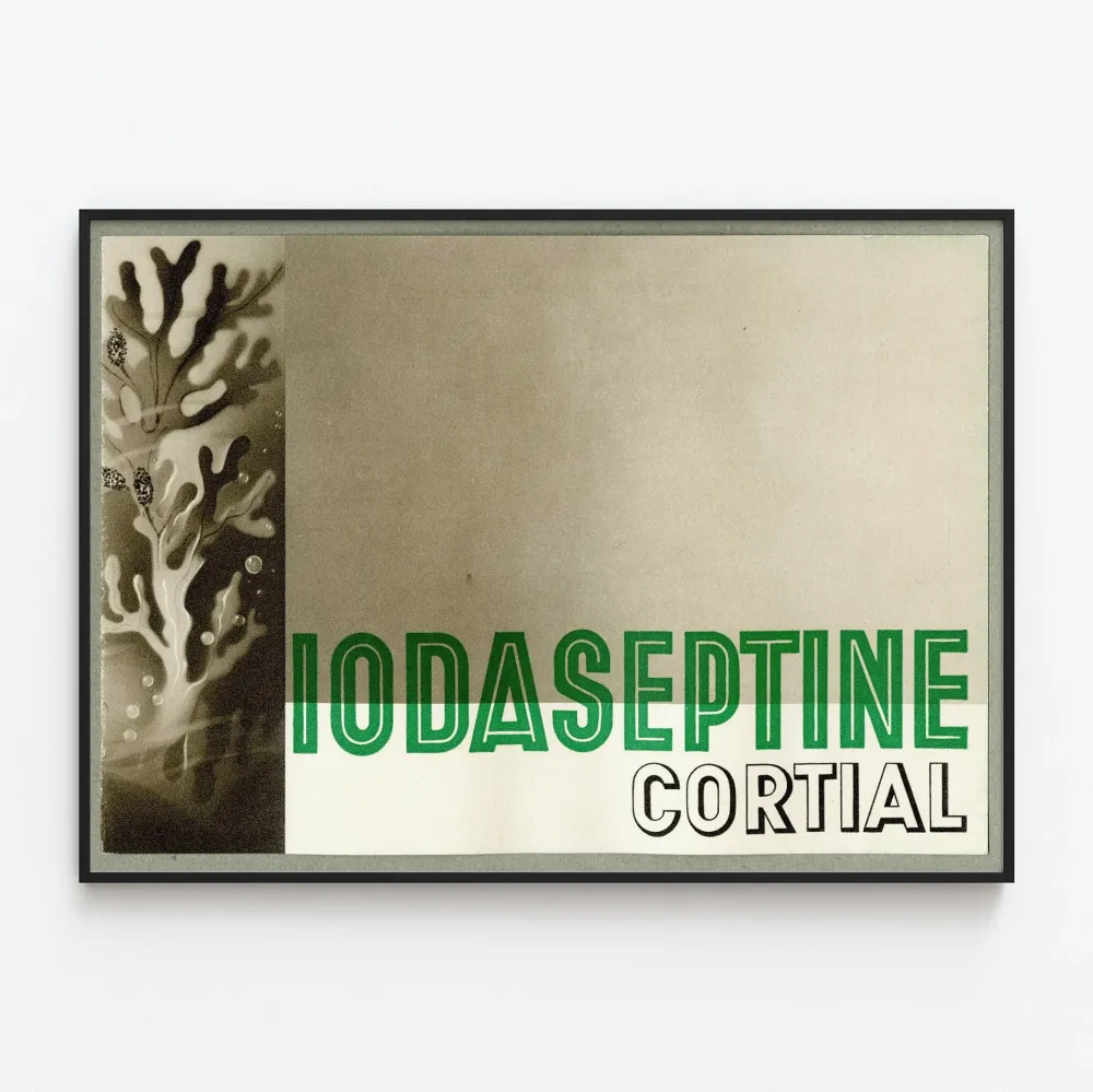 Vintagejuliste Iodaseptine Cortial seinäkoriste