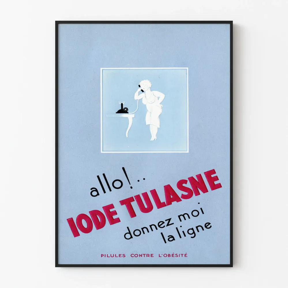 Vintagejuliste Iode Tulasne - Pillereitä lihavuuteen vastaan