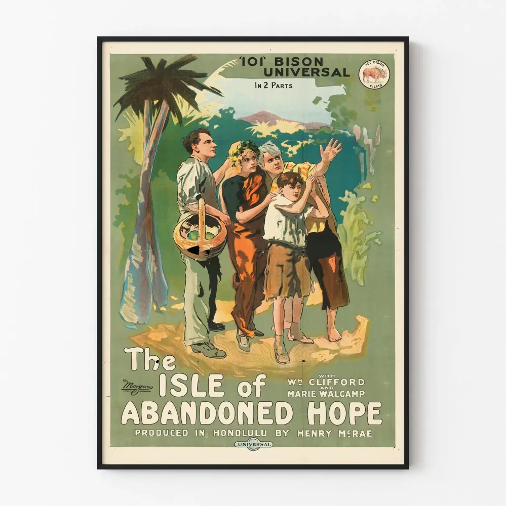 Vintagejuliste Isle Abandoned Hope - Retroelokuvamaalaus seinäkoriste