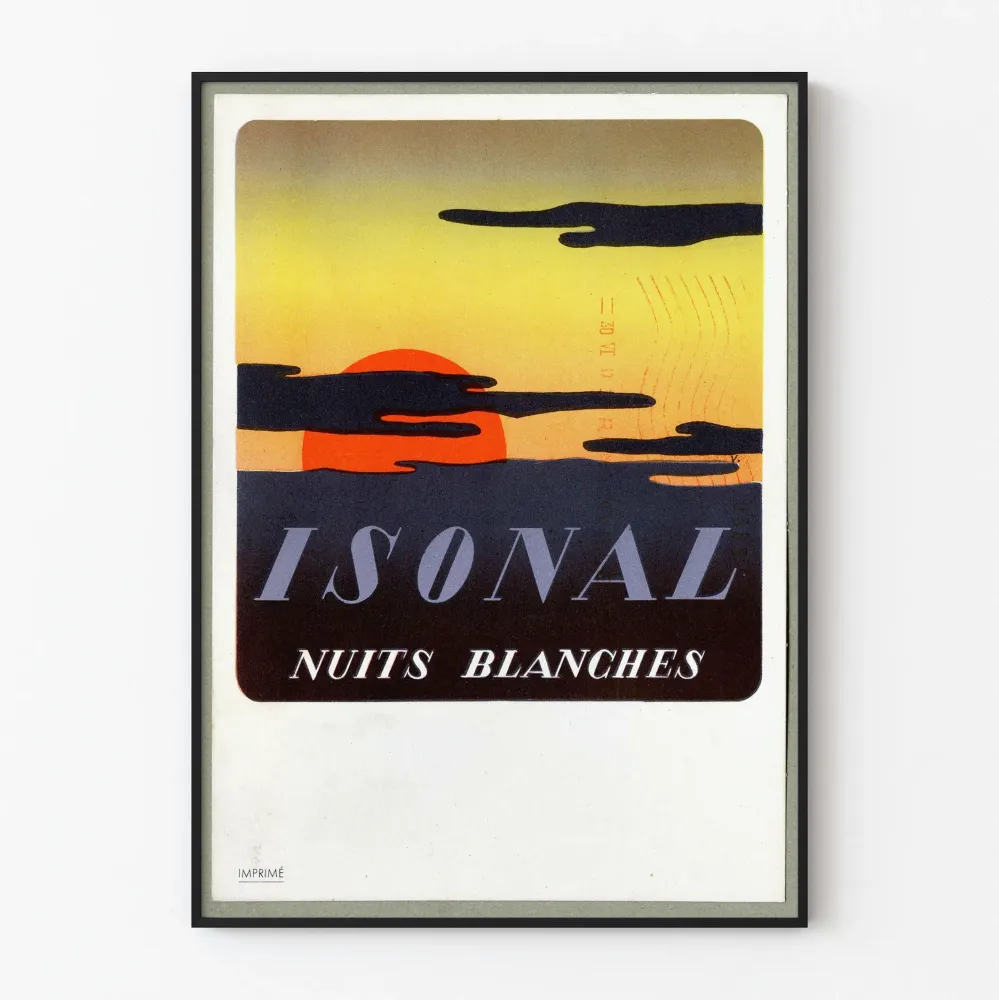 Vintagejuliste Isonal Nuits Blanches auringonlasku