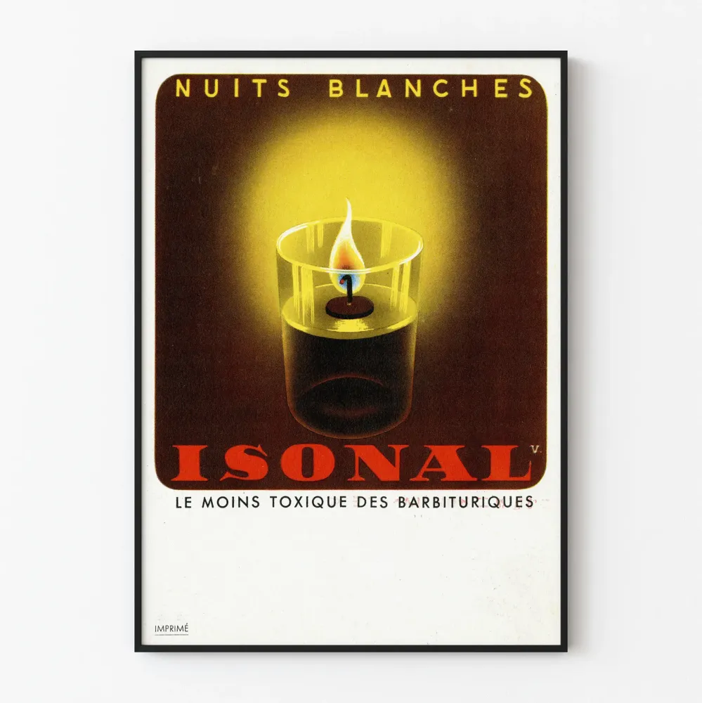 Vintagejuliste Isonal Nuits Blanches - Retroseinustarakenne