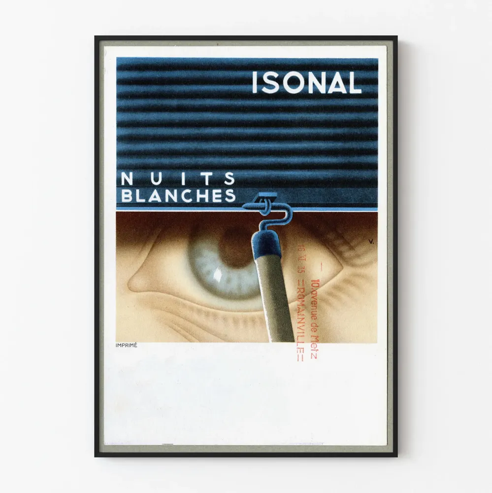 Vintagejuliste ISONAL Nuits Blanches seinäkoristukseen
