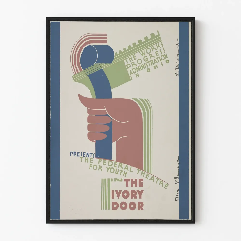 Vintagejuliste Ivory Door - Art deco -seinäkoriste