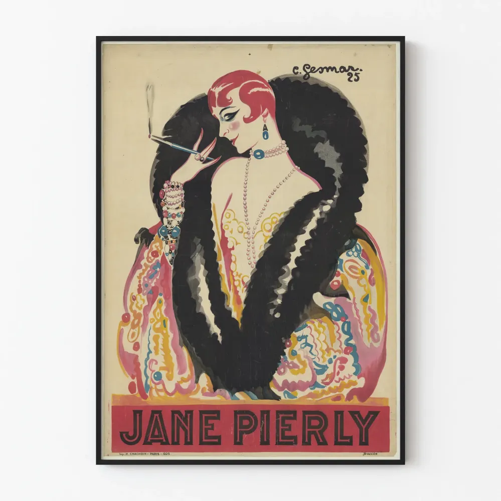 Vintagejuliste Jane Pierly 1925 – Art deco -seinäkoriste
