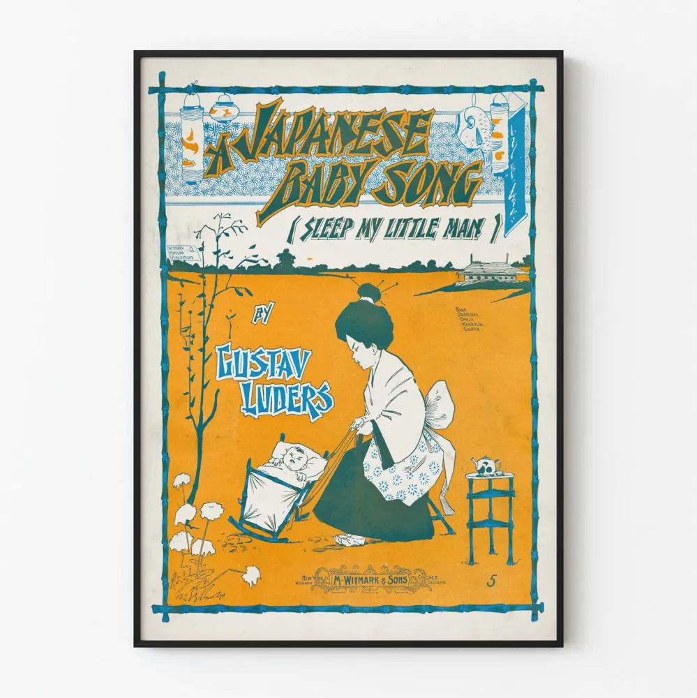 Vintagejuliste Japanilainen Baby Song Gustav Ludersilta