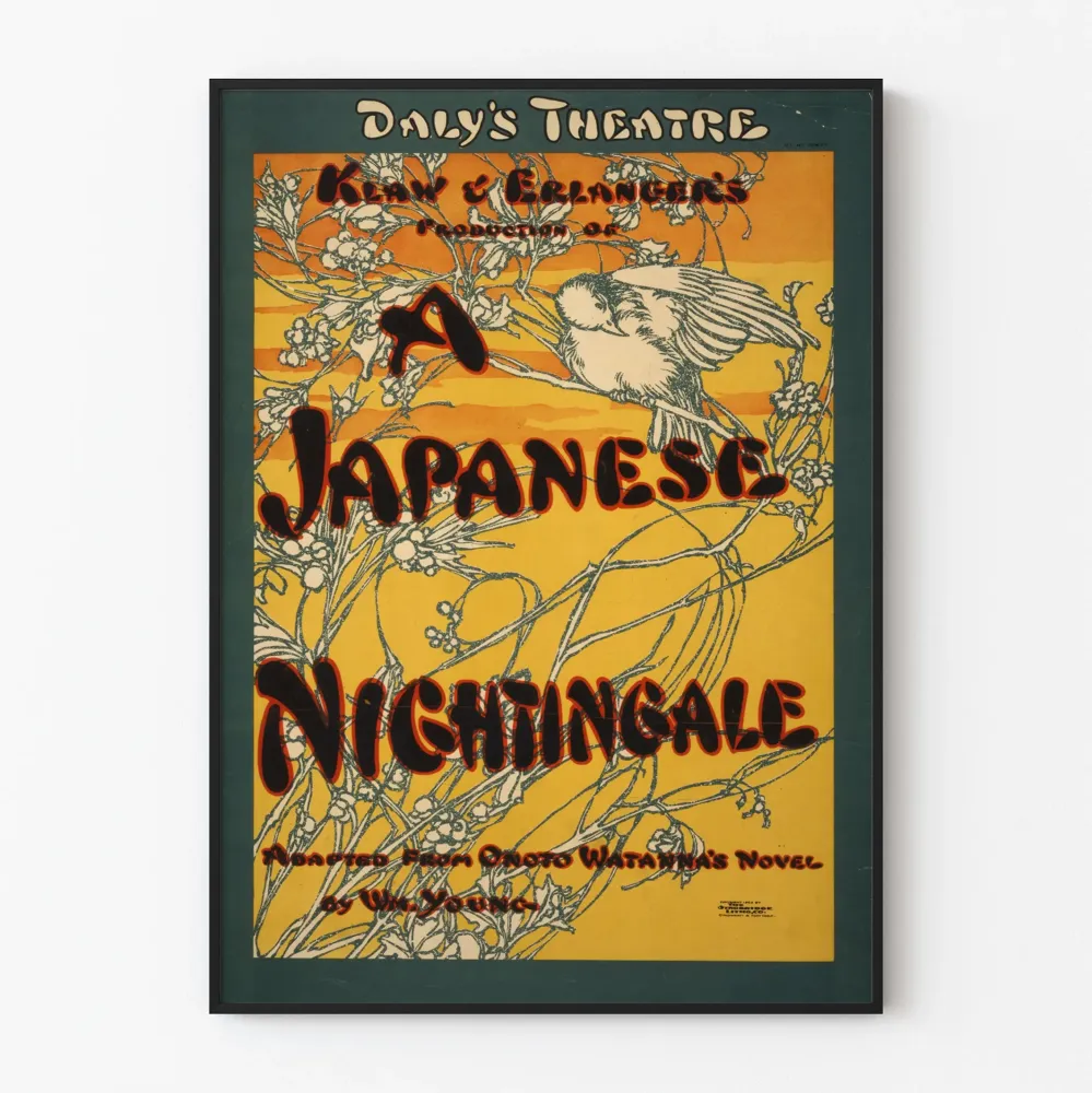 Vintagejuliste Japanilainen satakieli - Taiteellinen seinäkoriste