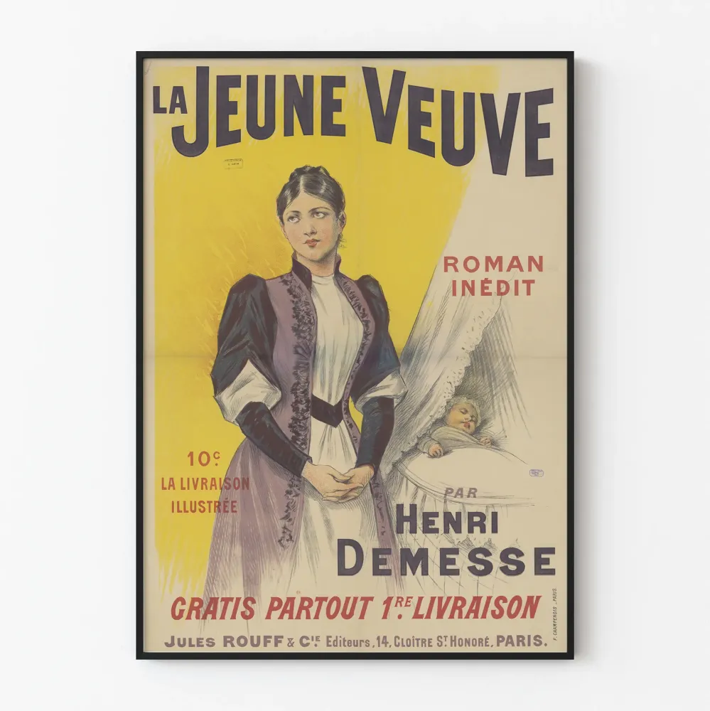 Vintagejuliste La Jeune Veuve - Klassinen seinäkoriste
