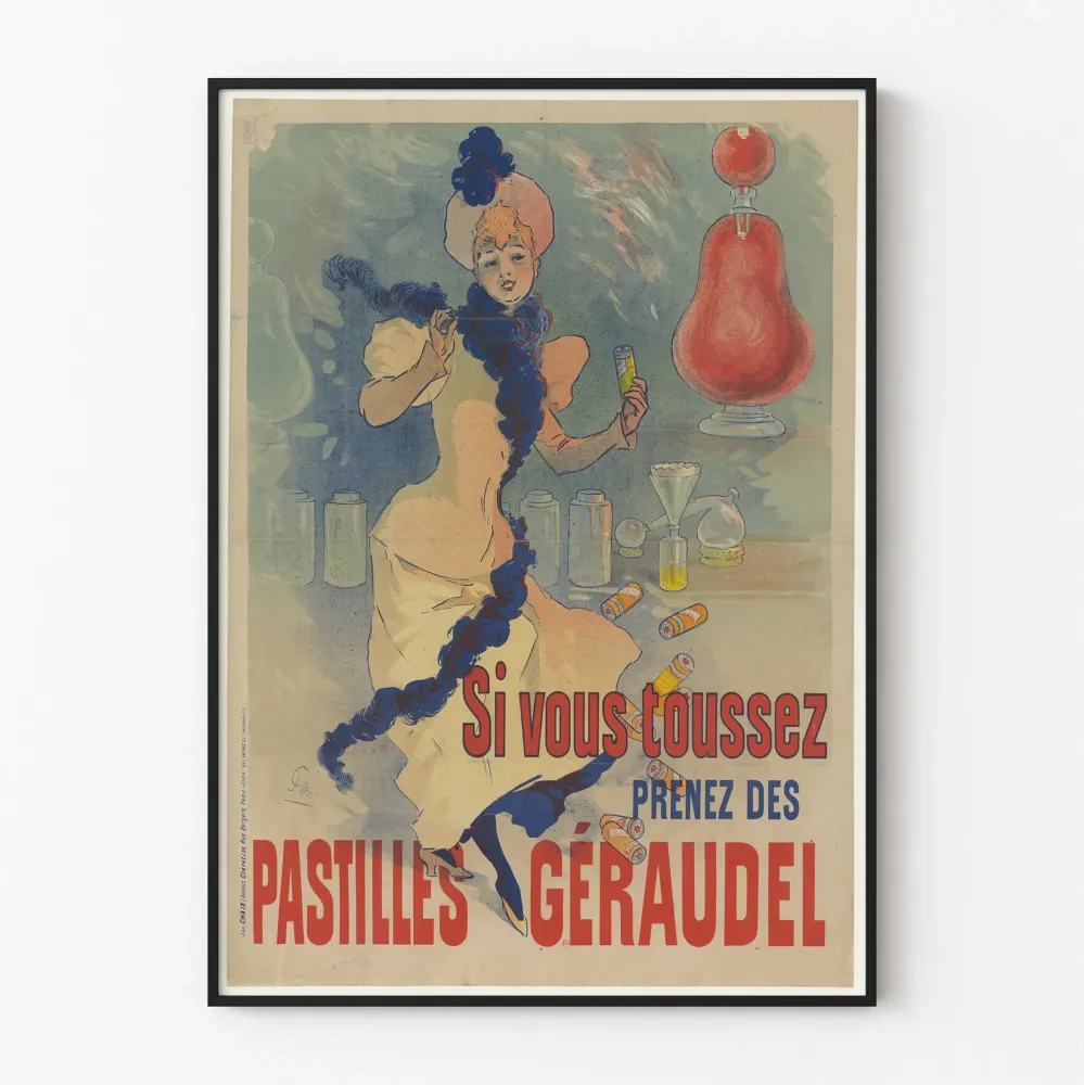Vintagejuliste Jos yskäyt Géraudel pastillit