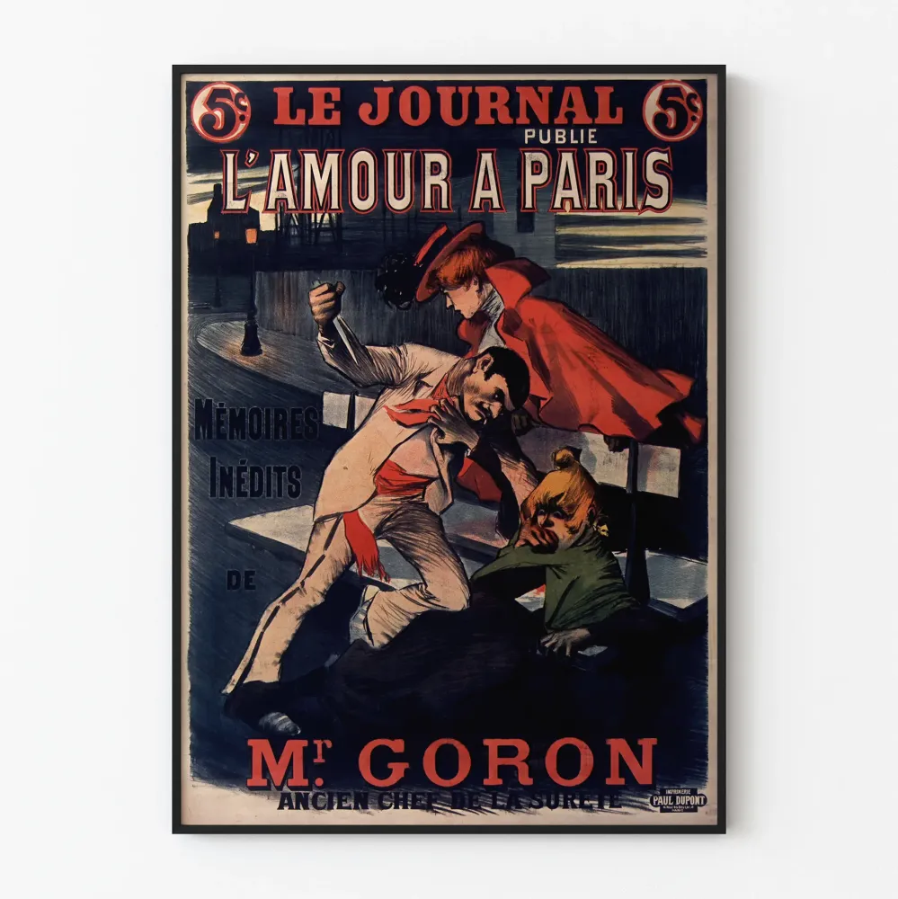 Vintagejuliste Le Journal - L'amour à Paris M. Goron
