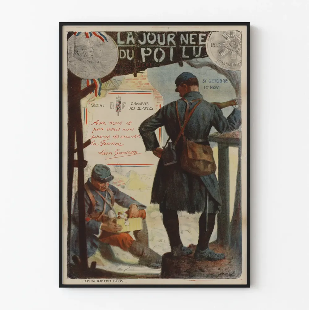 Vintagejuliste La Journée du Poilu - Historiallinen seinäkoristelu