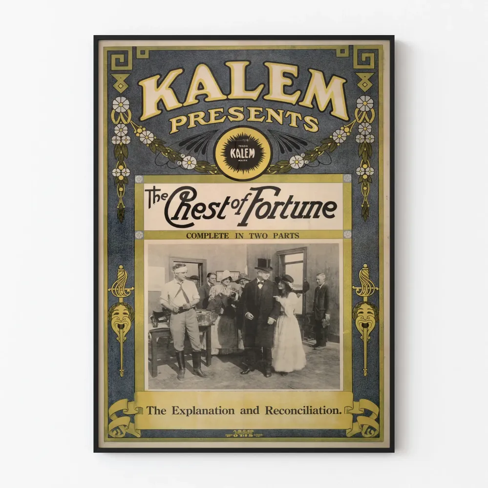 Vintagejuliste Kalem Chest Fortune - Retroseinäkoristelu
