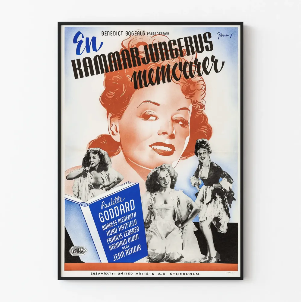 Vintagejuliste En Kammarjungfrus Memorer seinäkoristeeksi klassiseen elokuvateatteriin