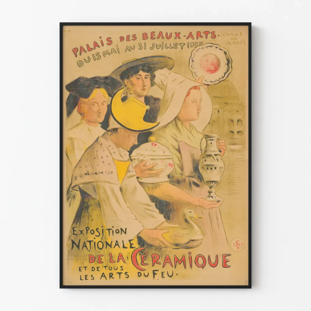 Vintagejuliste Kansallinen keramiikkanäyttely 1897 Taidepalatsi